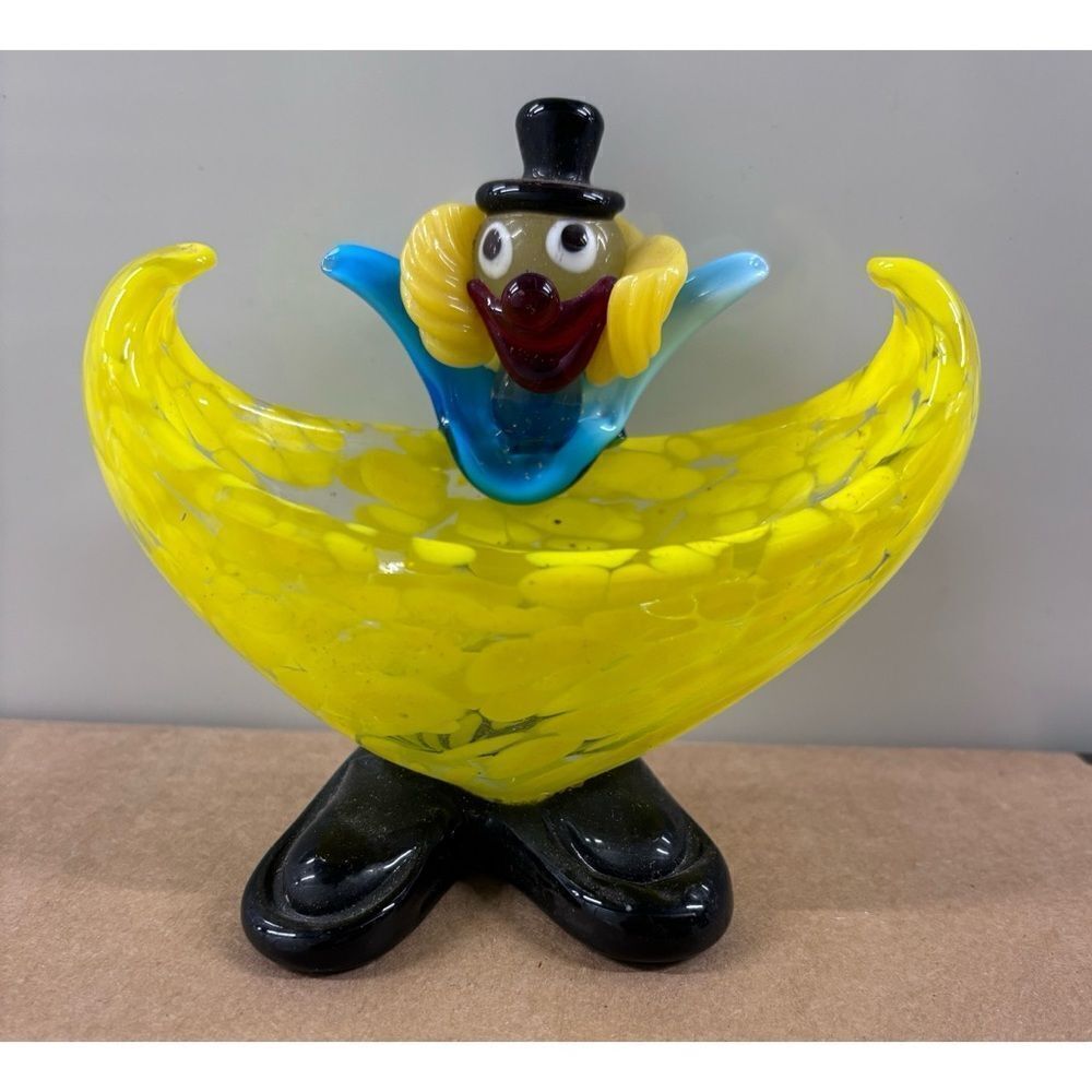 Vintage Murano Glass CLOWN Trinket Dish No Label/ Excellent